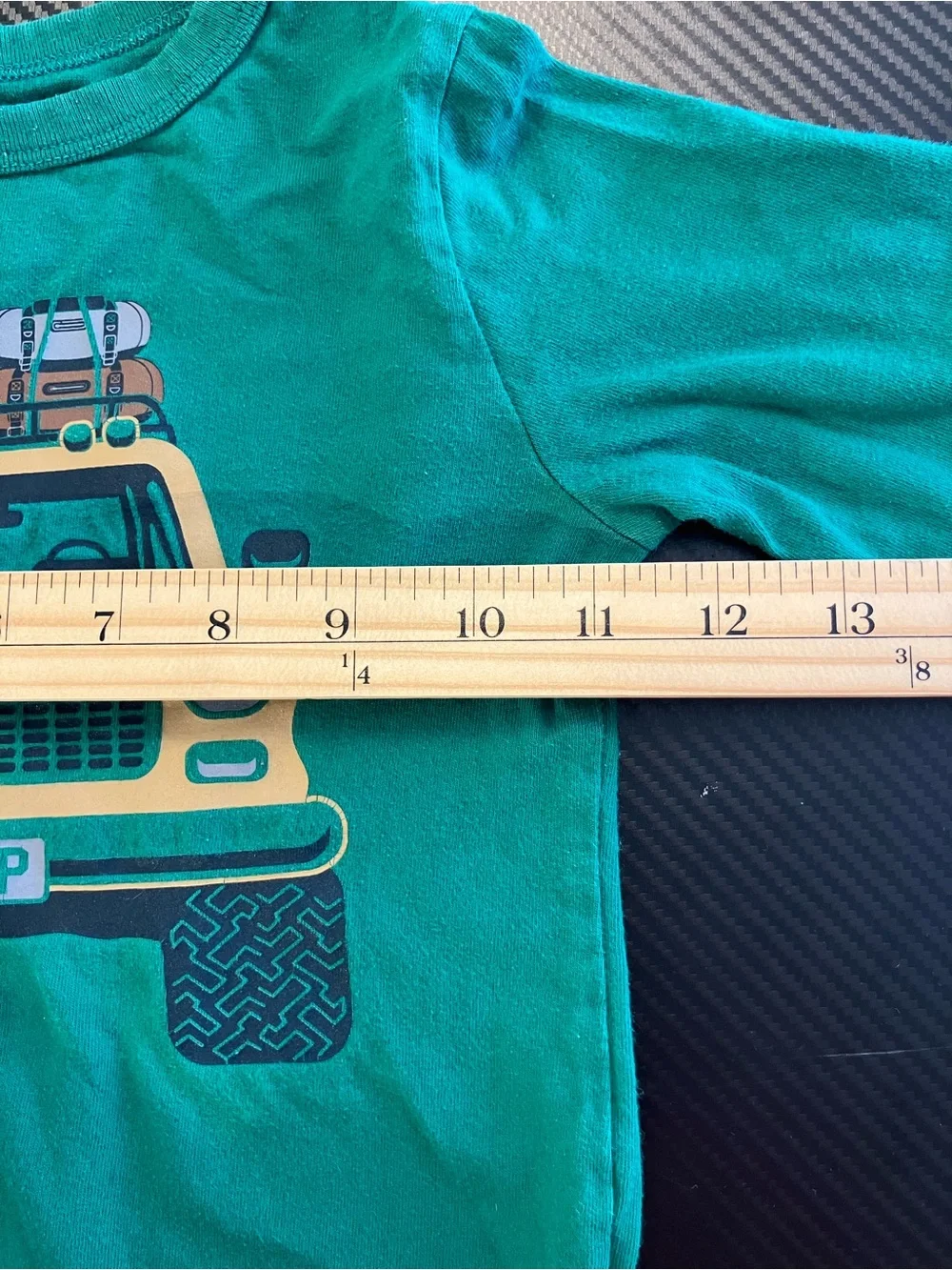 GAP Teal Long-Sleeve Kids Tee with Yellow Truck Print